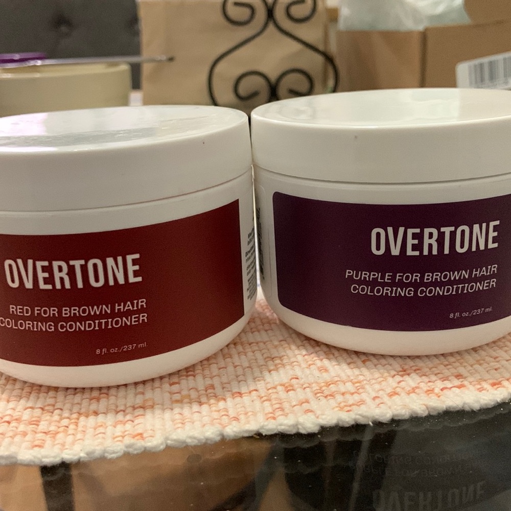 Overtone Purple and Red for Brown Hair (full purple, 1/4 of red remains)